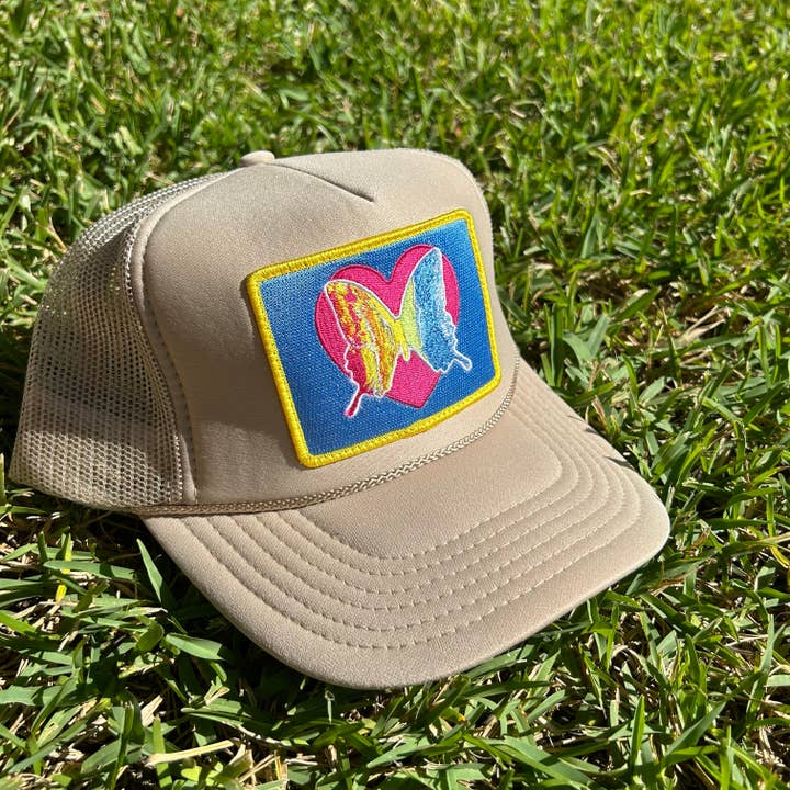 Limited Edition “Color Delight" Khaki Trucker Hat for wholesale by MK Decker Designs
