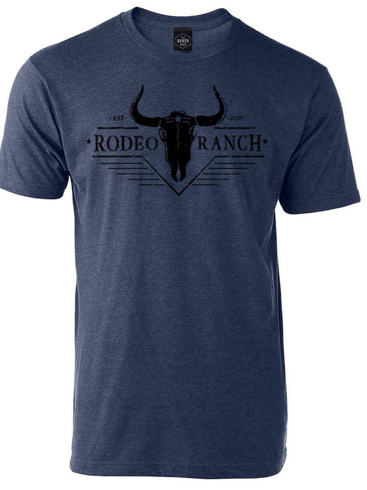 Rodeo Ranch Western Short Sleeve Shirt - Heather Denim for wholesale by Rodeo Ranch