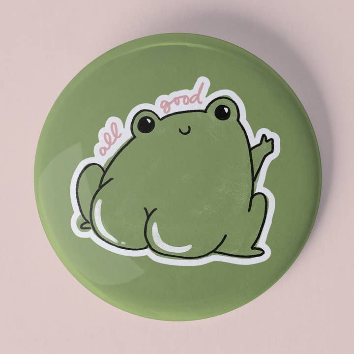 Aimant en verre grenouille tout va bien pour la vente par Ashley Frye Studio