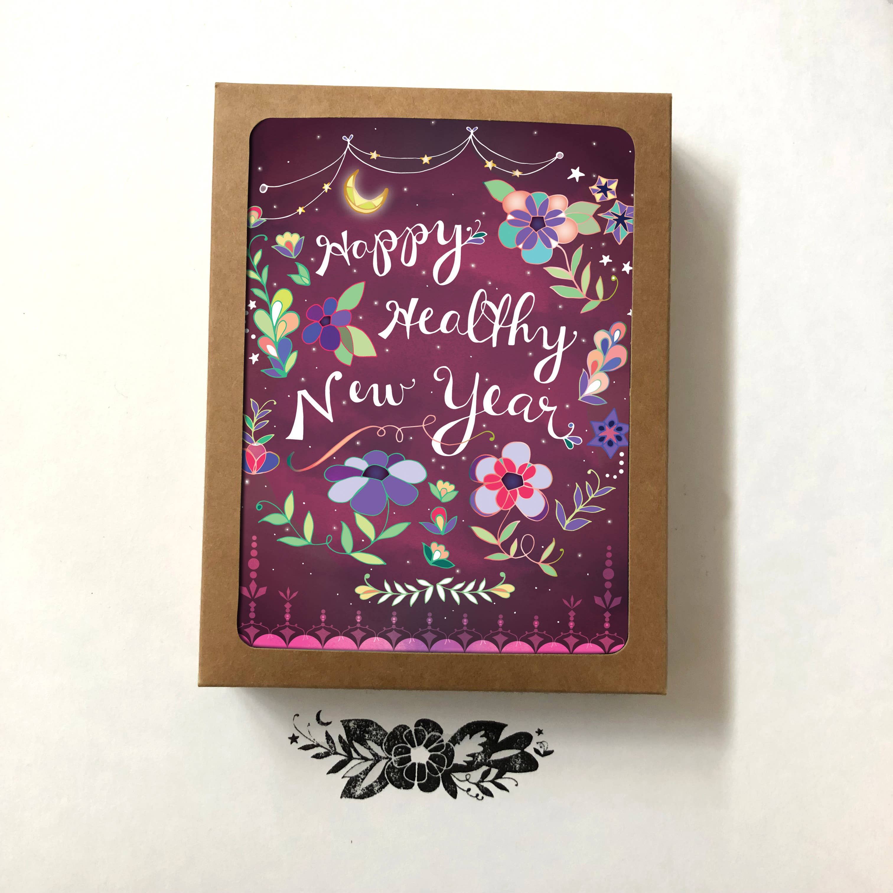 Cynla - Wholesale New Year's Card - BOX of 8 Healthy New Year Card - holiday cards Happy newyear1
