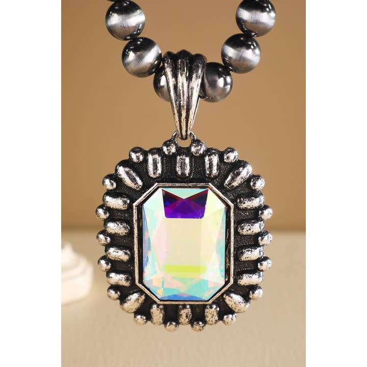 SILVER SBAB Western Bubble Rectangle Navajo Pearl Necklace for wholesale on Faire3