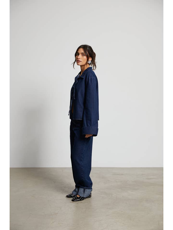 MEYME - Wholesale Button Down Shirt - Women's - Rina Denim Shirt2