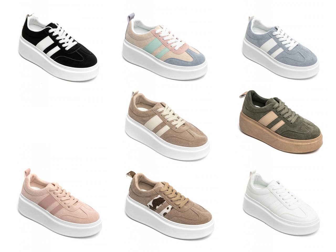 No Doubt Shoes - Wholesale Sneakers - Dames - DAMES SNEAKERS MET VETERS EN DIKKE ZOOL, ZIJDETAILS, ONTWERPERSTIJL23