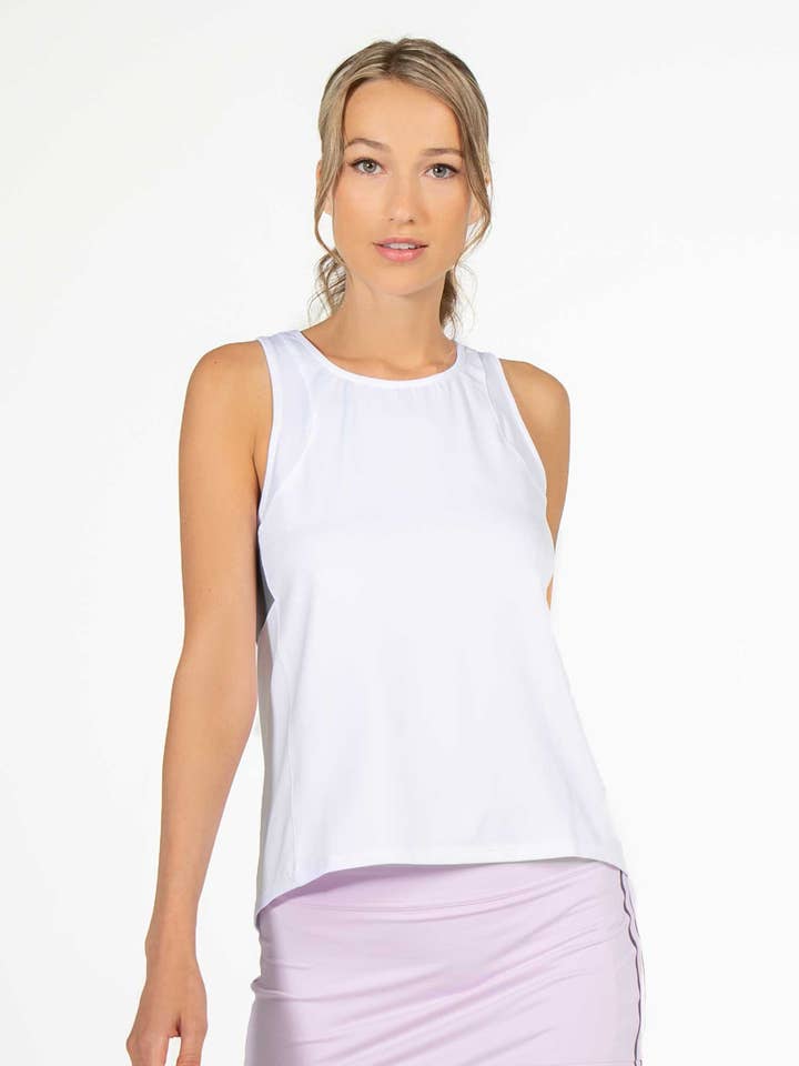 Phoebe Tennis & Active Tank - Branco/Onyx por atacado de Inphorm