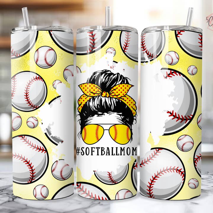 #SoftballMom Tumbler for wholesale by 5C's Wholesale