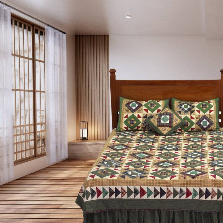 Couette Prairie Road, édredons en coton patchworked. pour la vente par Patch Magic