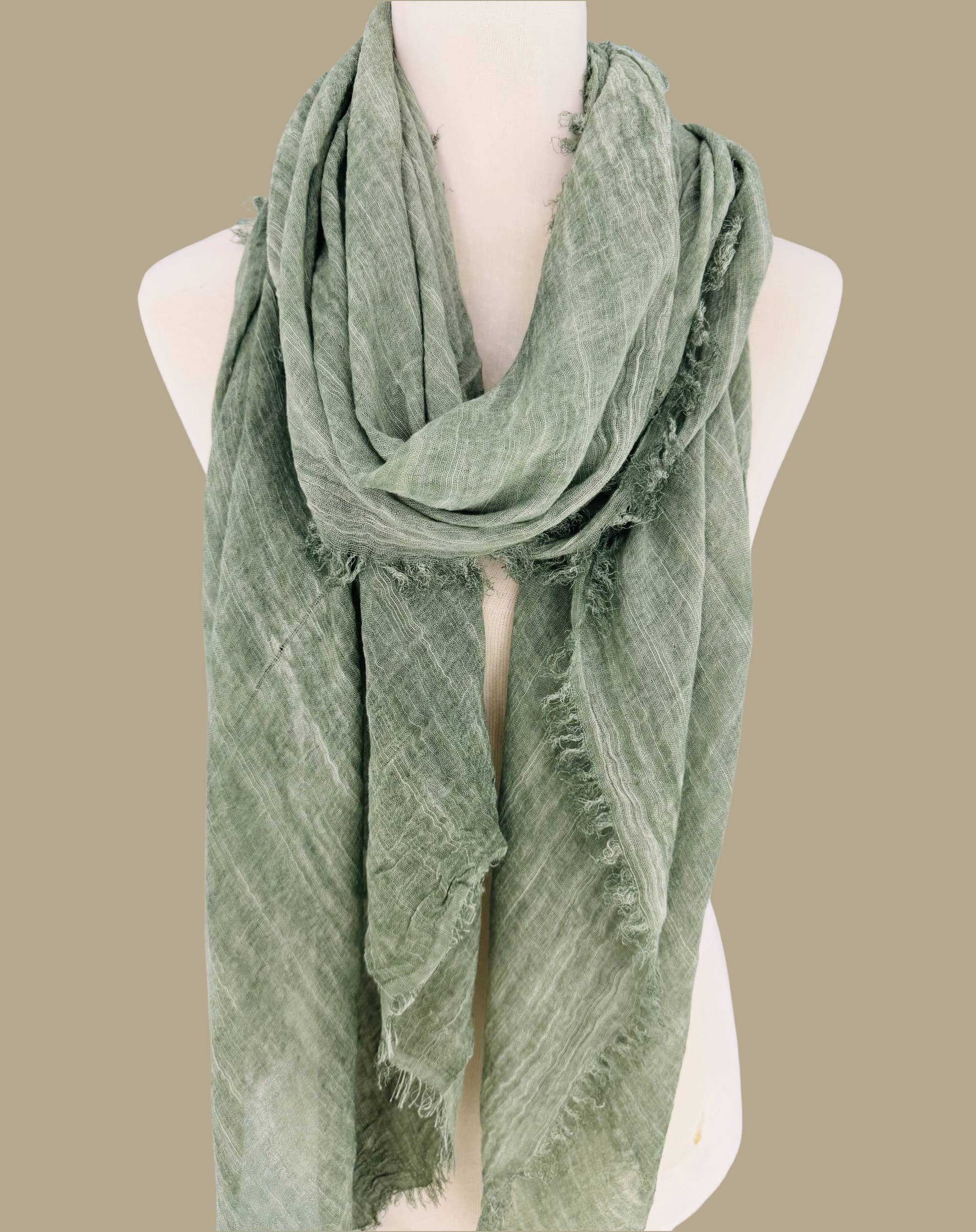 JC Sunny Fashion - Vente Écharpe – femme - Écharpe surdimensionnée en couleur unie délavée à la pierre avec bords bruts JC02103717