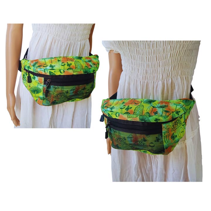 FP-012 Svampeprintet Bæltetaske med Livlig Baggrund for engroshandel hos Kala Imports LLC