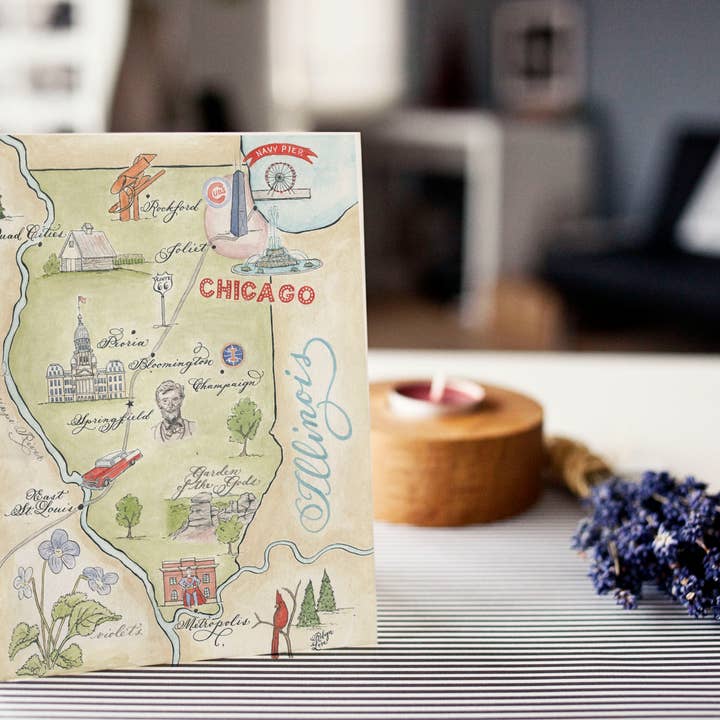 Kaart kaart van Illinois voor wholesale door Designs by Robyn Love