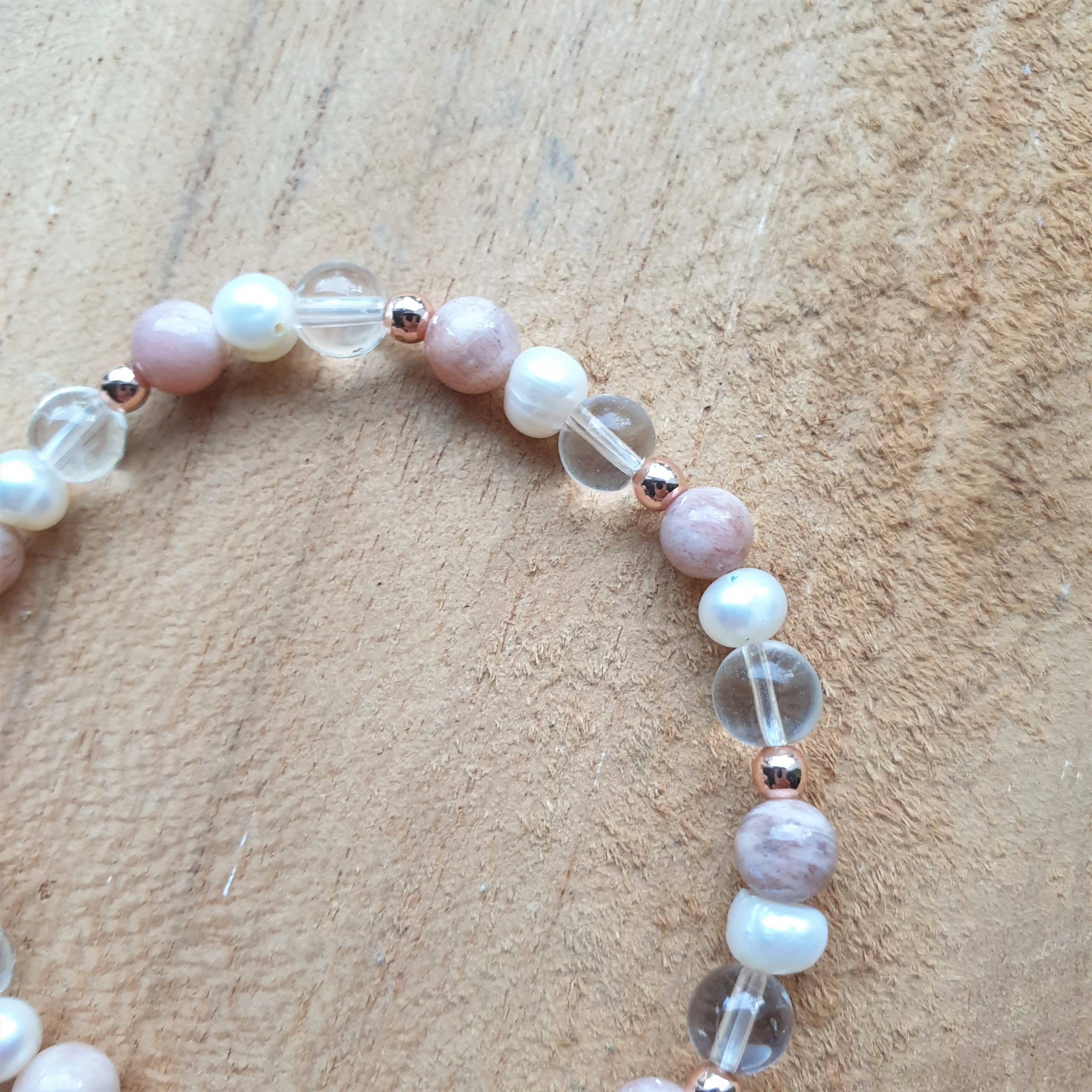 Lapiseum - Wholesale Beaded Bracelet - moonstone bracelet rose3