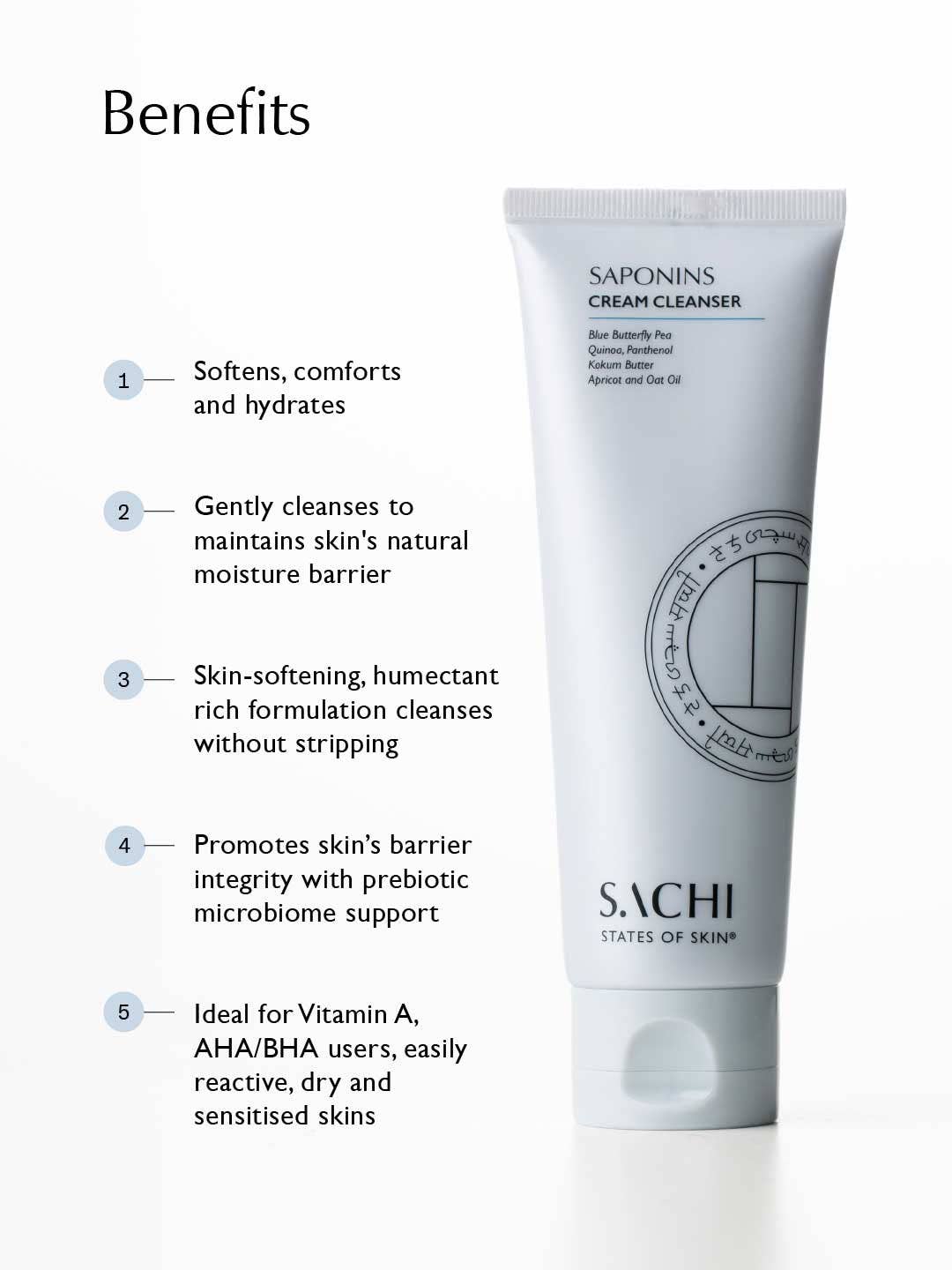 Sachi Skin – wholesale Facial cleanser – Saponins Cream Cleanser - 120ml3
