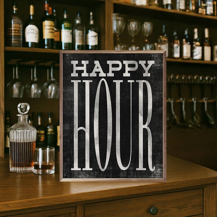 Kendrick Home - Wholesale Wood Wall Art - Happy Hour-Black2