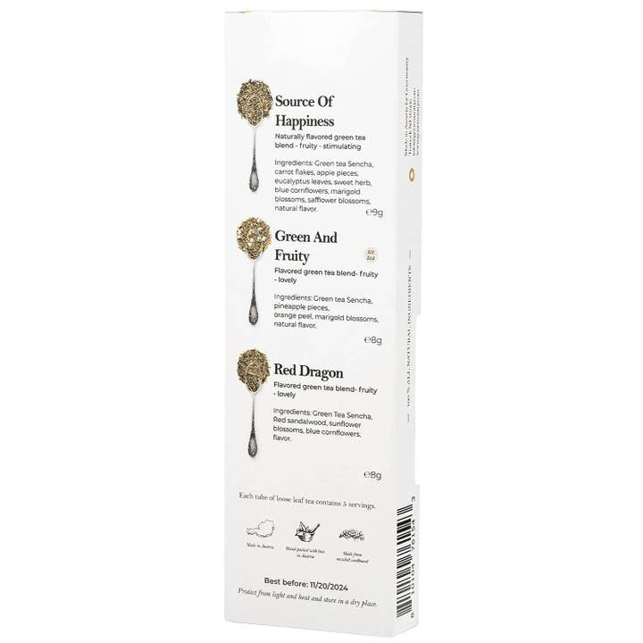 Think Distributors - Wholesale Loose Tea - Gourmanity Tea Sampler Gift Set Japanese Green Tea Mix 3 Flavors 0.88oz