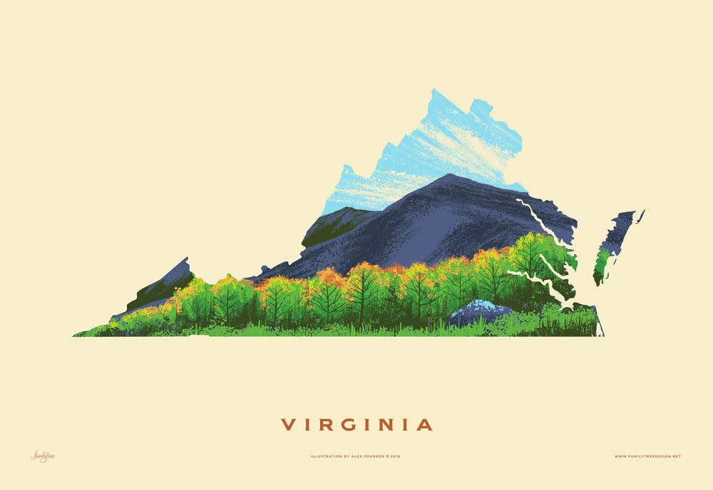 50 States of Beauty - Wholesale Art Print - Virginia State Print - Blue Ridge Mountains0