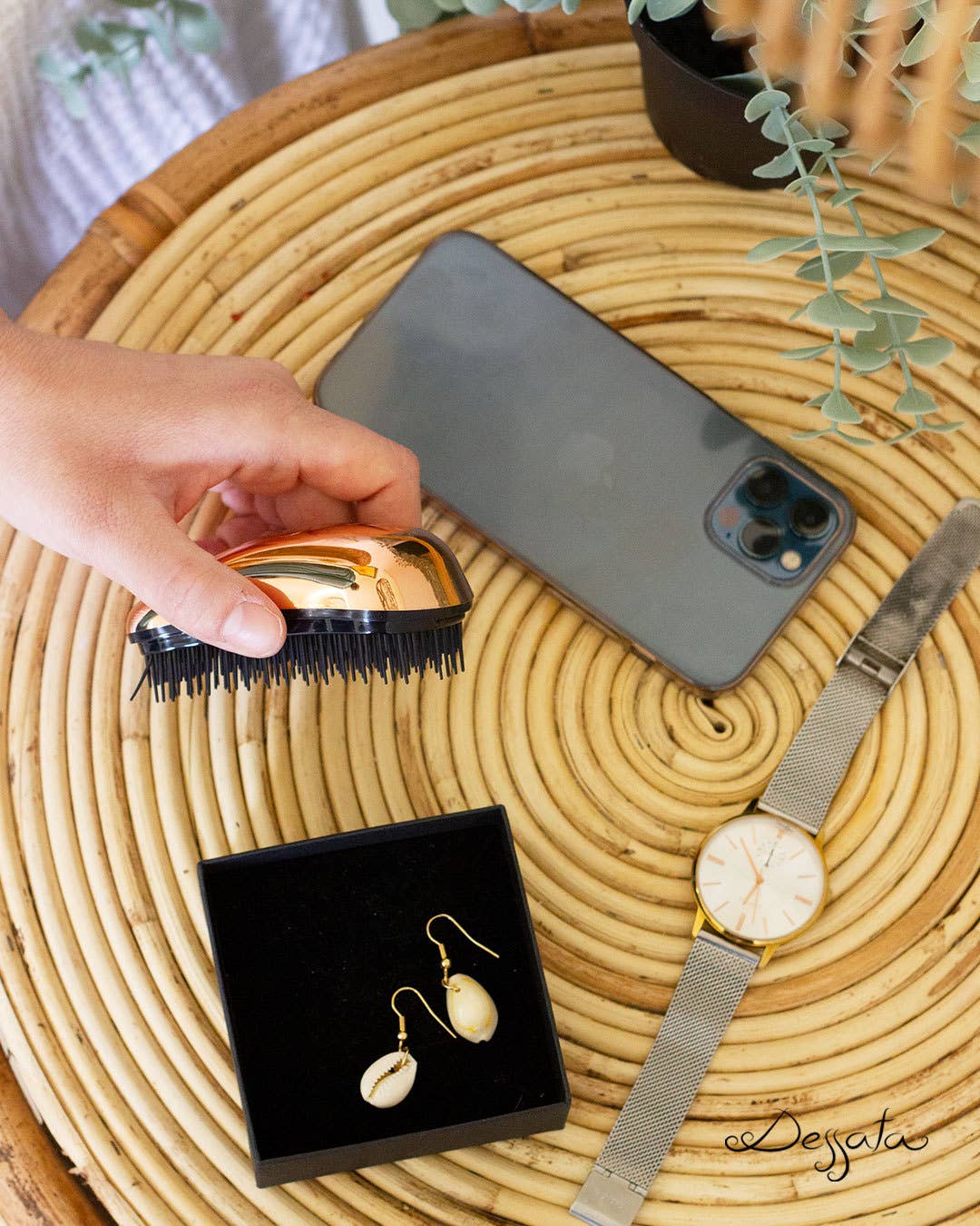 Dessata - Wholesale Hair Brush/Comb - Dessata detangling hairbrush (travel size) - METAL ROSE GOLD5