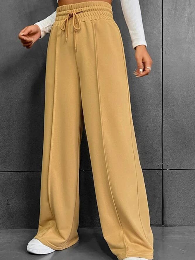 UNISHE - Wholesale Pants - Women's - Plain High Waist Wide Pants ZK6526