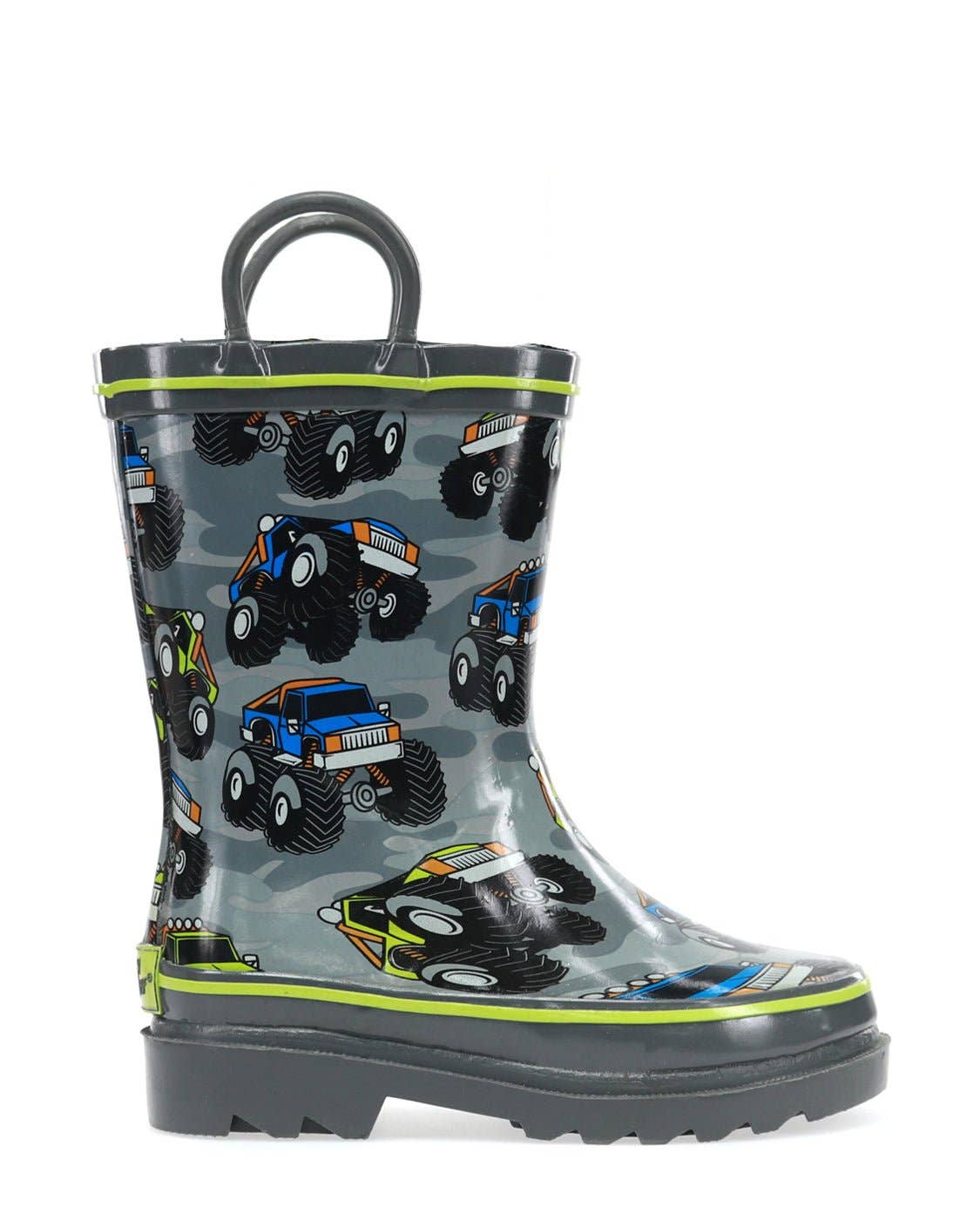 Kids Monster Truck Rain Boot - Charcoal for wholesale on Faire0