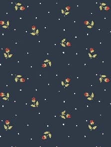 R791706D NAVY Tiny Strawberries for wholesale by Lamb Farm Designs