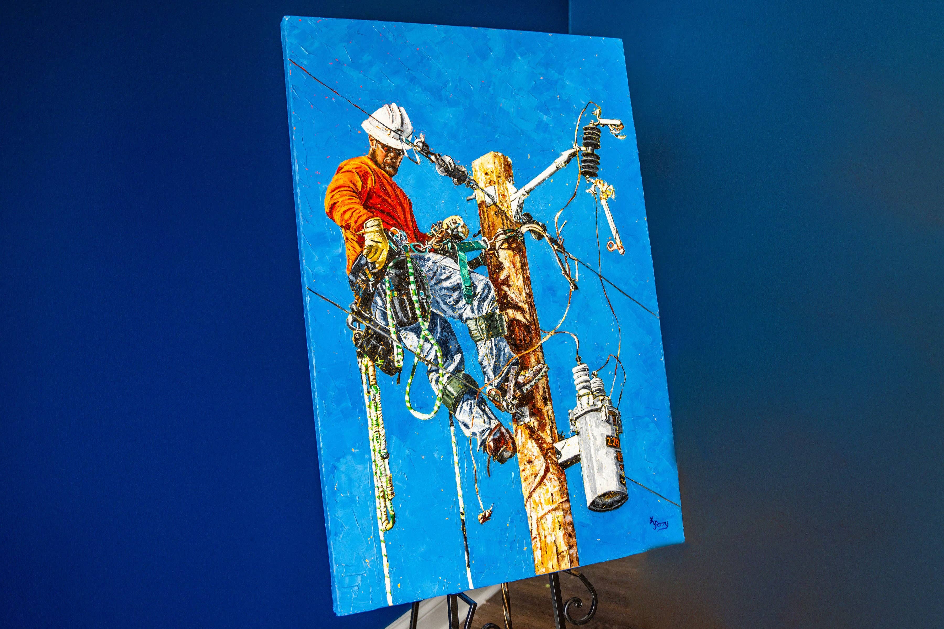 Kim Perry Studio – wholesale Konsttryck – Lineman Print "Vardagens hjältar"9