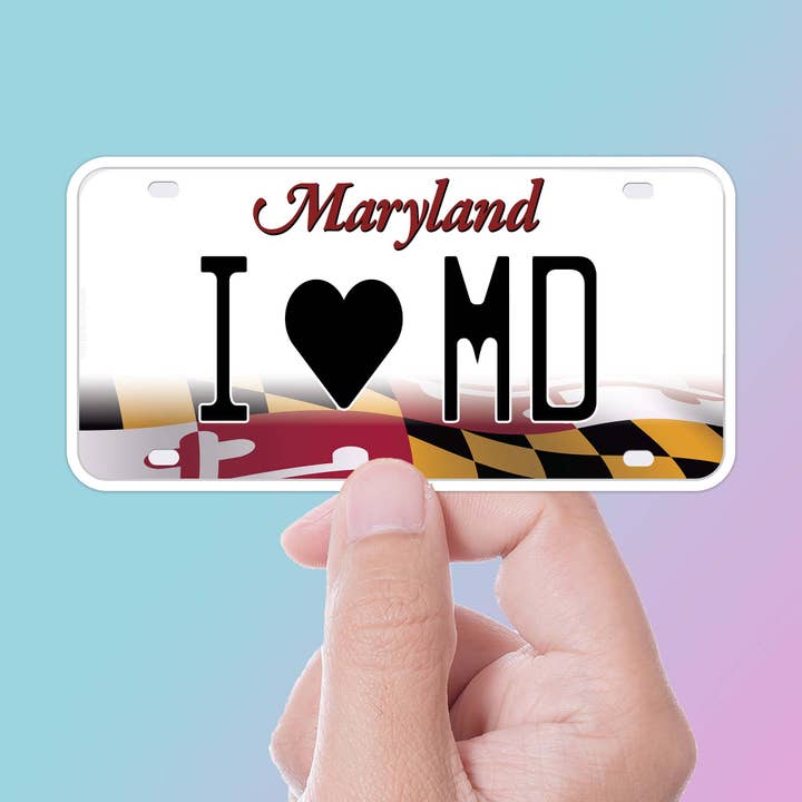 I Love Maryland Bumper Sticker - DMV & Baltimore Decals for wholesale by Sentinel Supply