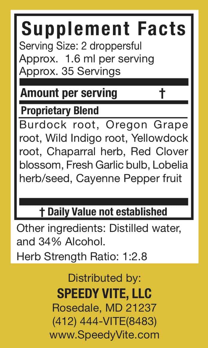 SpeedyVite® – Suplemento/vitamina oral por atacado – Suplemento SpeedyVite® Limpador de Sangue Natural (2 gotas Fl oz1