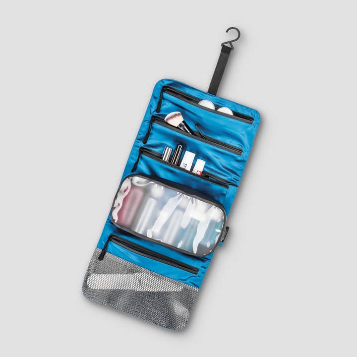 Minimalist Hanging Toiletry Kit Laminated Silk - 3 Colors for wholesale by COCOON