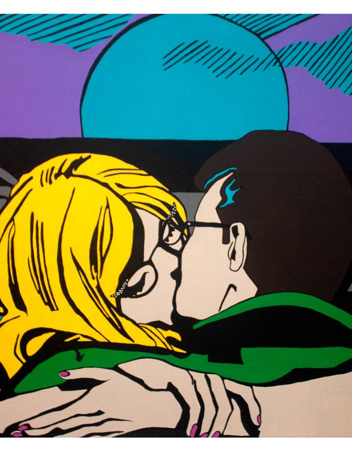 "The Kiss" Fine Art Print for wholesale by Amanda Wirig Retro Art