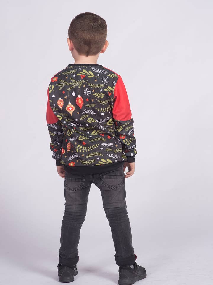 Sweat de Noël Fishikii pour enfants Père Noël décoré dans un sapin | SUDN_NAV.14 pour la vente par Fishikii