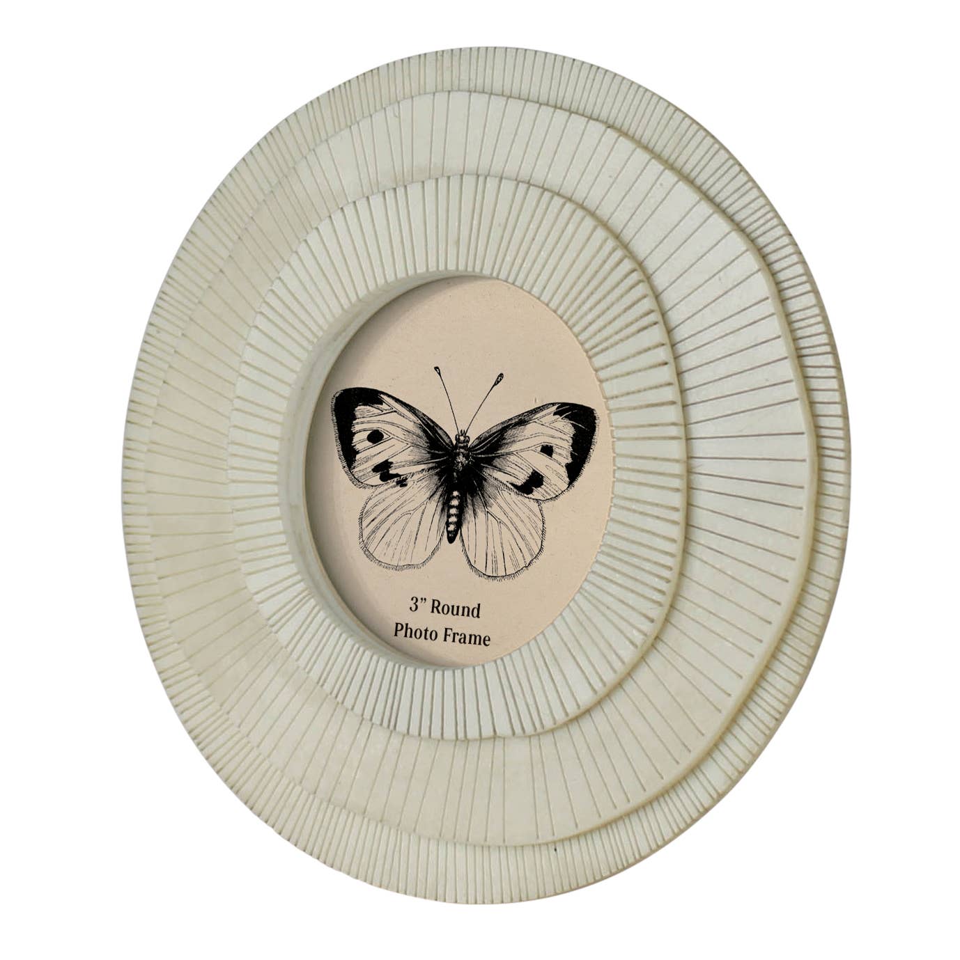 HomArt - Wholesale Picture Frame - Layered Round Frame, White - 3”2