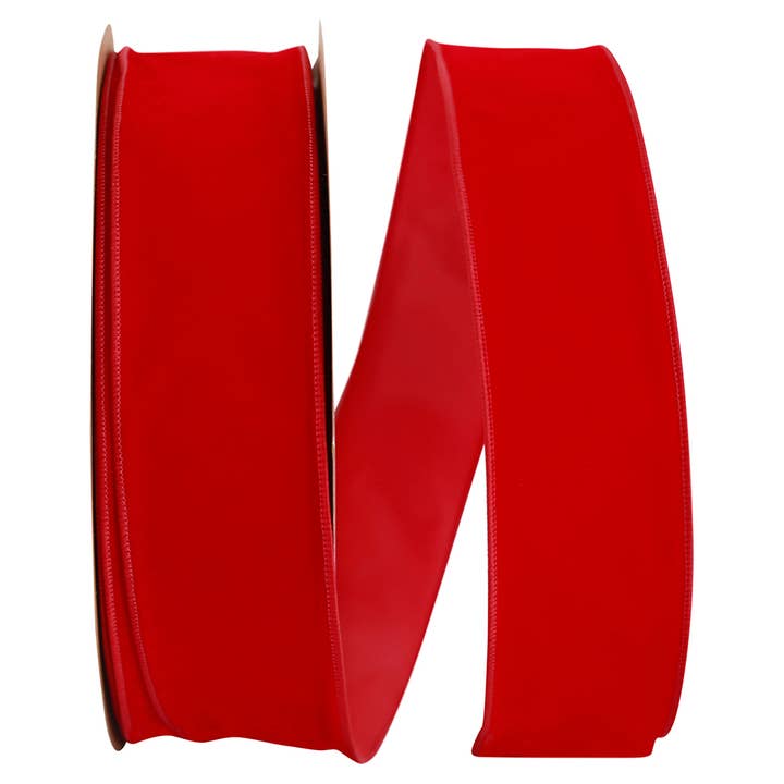 VELVET WE-RED/RED-2.5in-50YD for wholesale by RELIANT RIBBON
