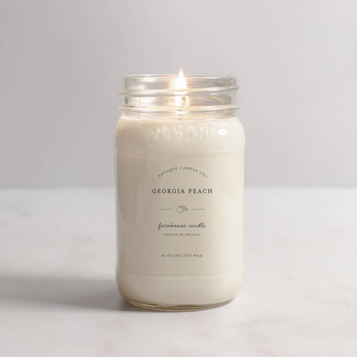 Antique Candle Co.® - Wholesale Jar/Filled Candle - Georgia Peach - Soy Wax Mason Jar Candle