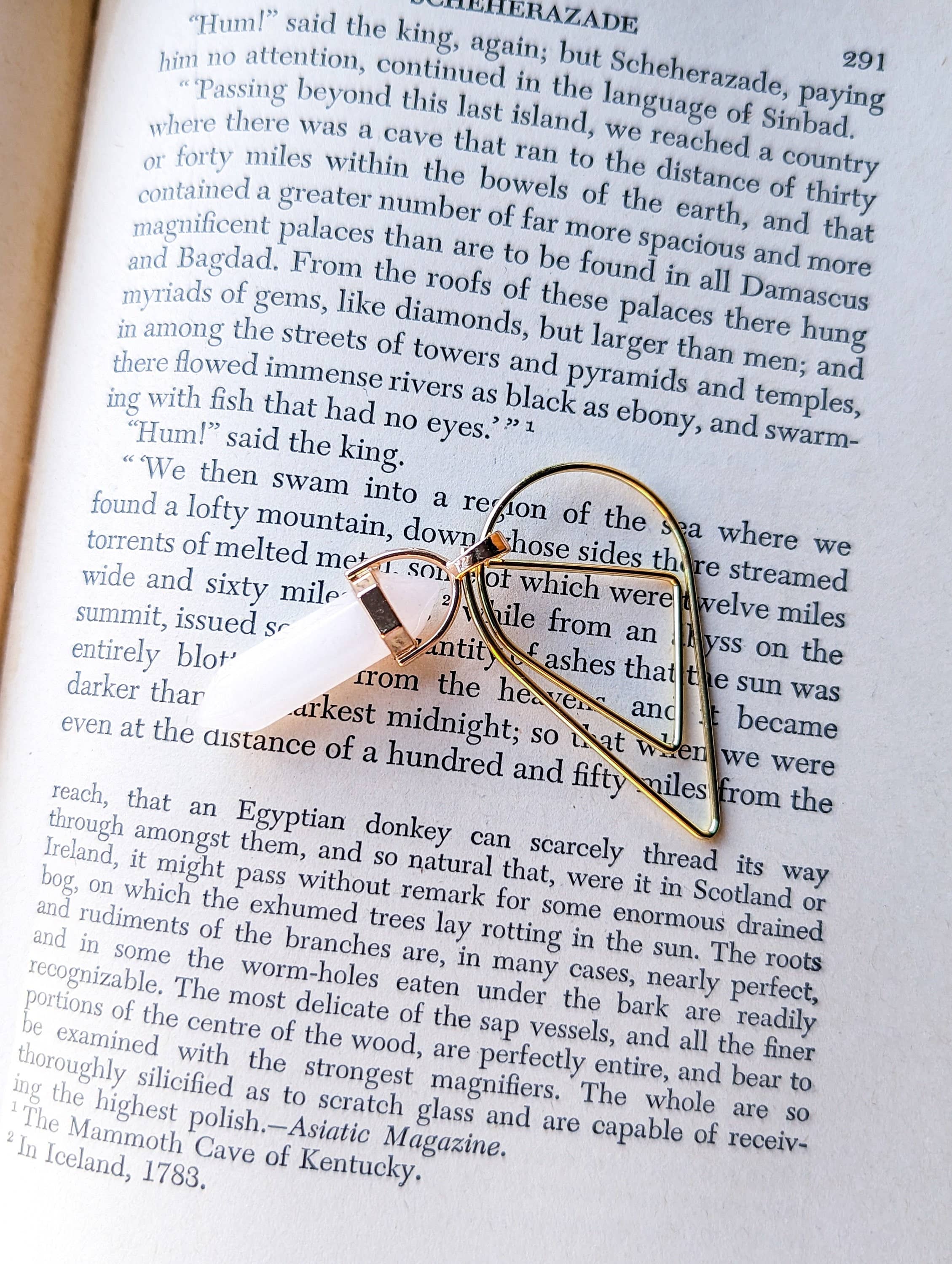 Bookish Trinkets - Wholesale Bookmark - Crystal Pendant Metal Bookmark Teardrop Page Clip7