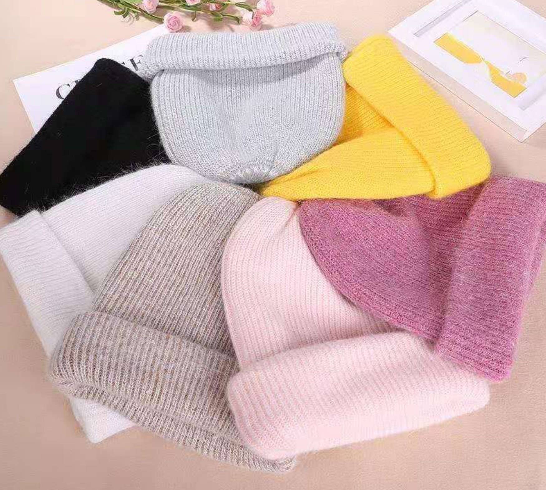 FanakoStudioNYC - Vente Bonnet – femme - Nouveau, chapeau en fourrure de lapin angora, bonnet. Cadeau de Noël2