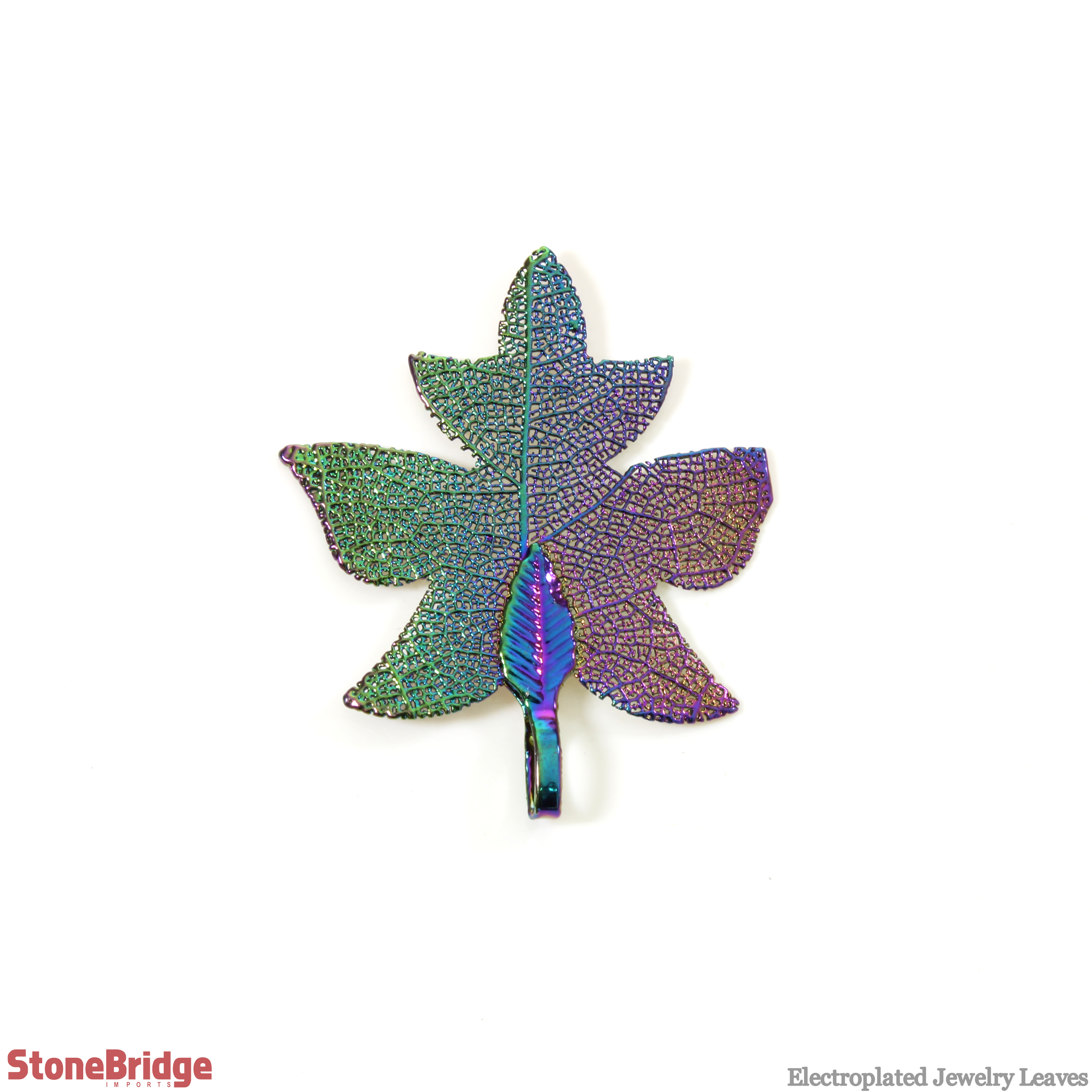 Stonebridge Imports - Wholesale Individual Charm/Pendant - Electroplated Jewelry Leaves - Type #8 - Rainbow (Enhanced)1