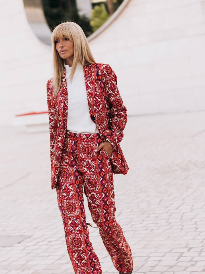 Bombazine Printed Blazer for wholesale by GUIMANOS