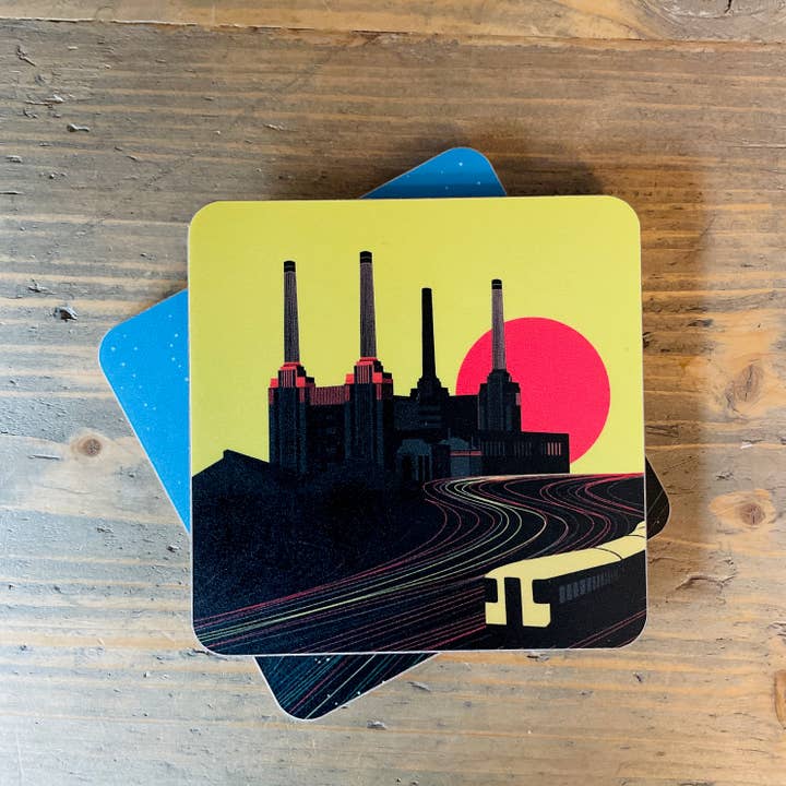London Coaster Singles, London Battersea Coasters for wholesale by EYE FOR LONDON PRINTS
