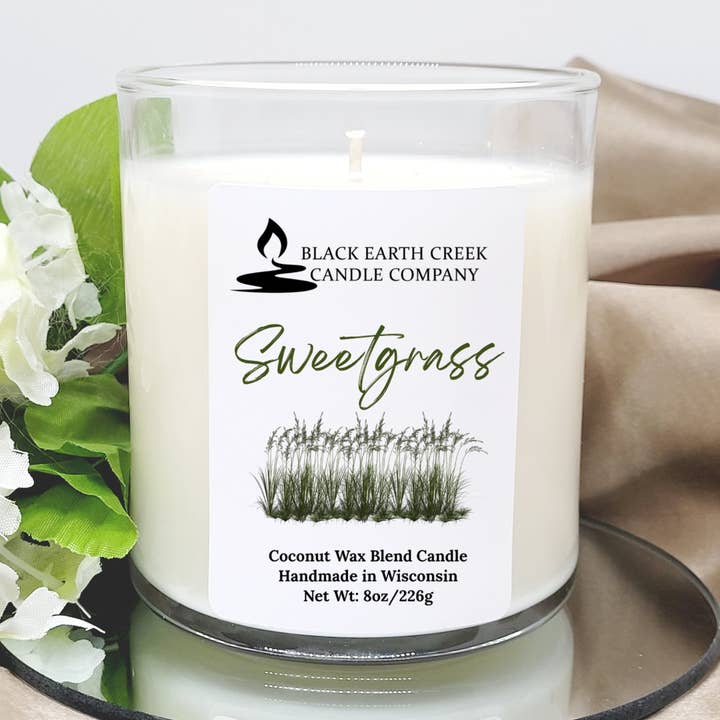 Sweetgrass Candle for wholesale by Black Earth Creek Candle Company