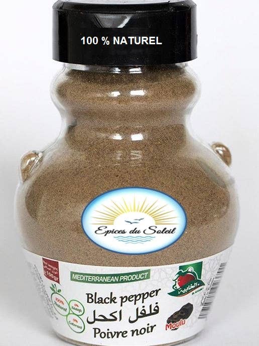 Black pepper - Bottle 100 gr for wholesale by Epices du Soleil