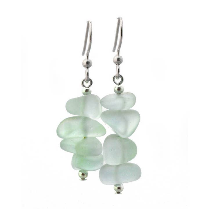 Coke Seaglass Nugget Earrings for wholesale by Crazyartgrrl Jewelry