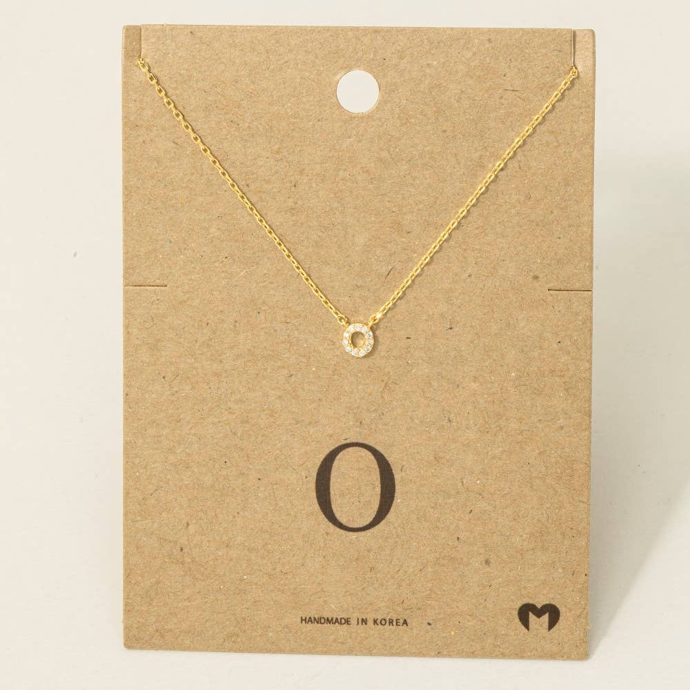 Fame Accessories - Vendita all'ingrosso Collana con ciondolo/pendaglio - Mini collana iniziale con strass34