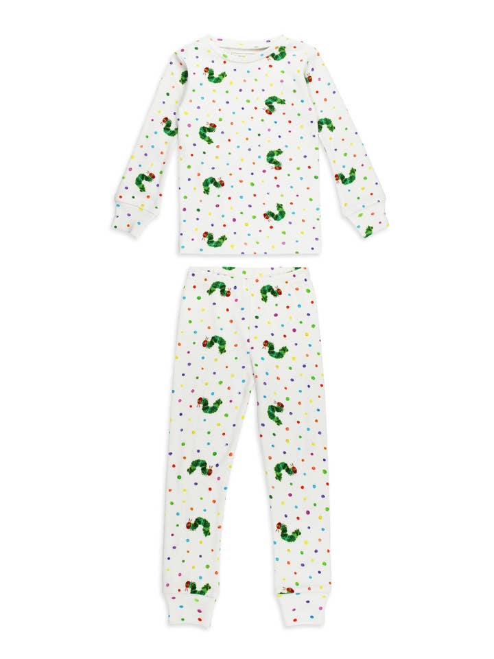 L'ovedbaby – Großhandel Schlafanzug-Set – Kinder – Kinder Bio-Langarm-Pyjama-Set in Raupe