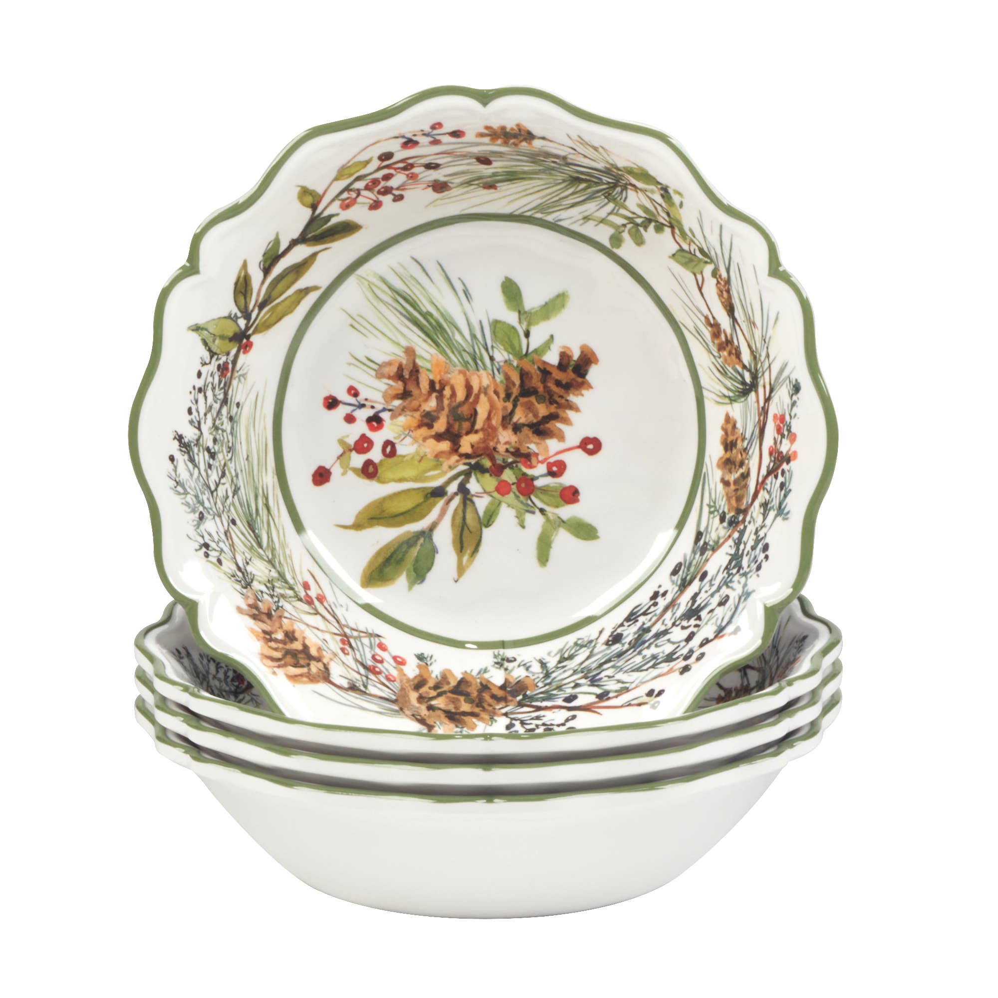 Certified International - Venta al por mayor Tazón - Cuenco multiusos Winters Forest Christmas HW Melm5