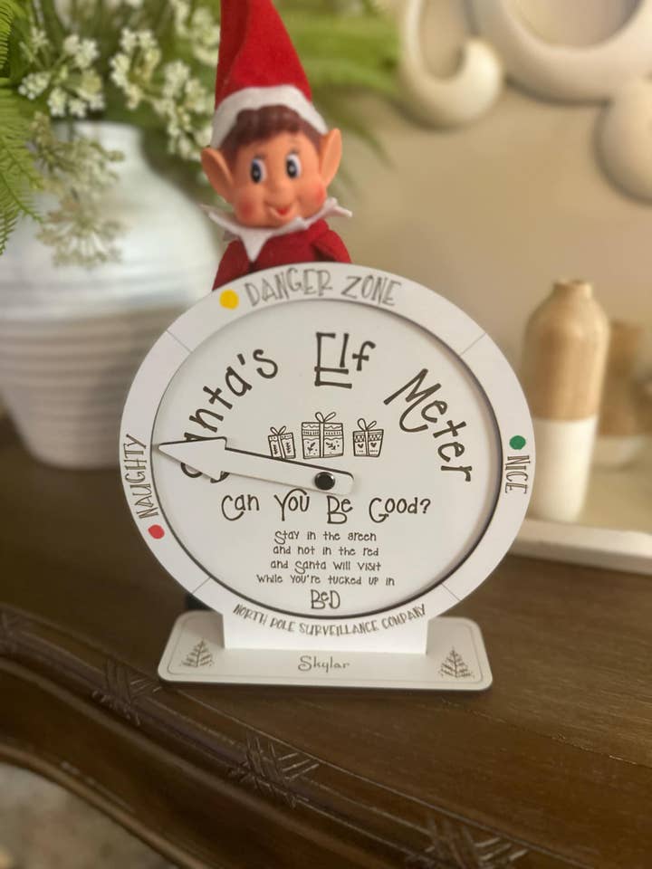 Julemandens alveadfærdsmåler for engroshandel hos Waxhaw Custom Designs