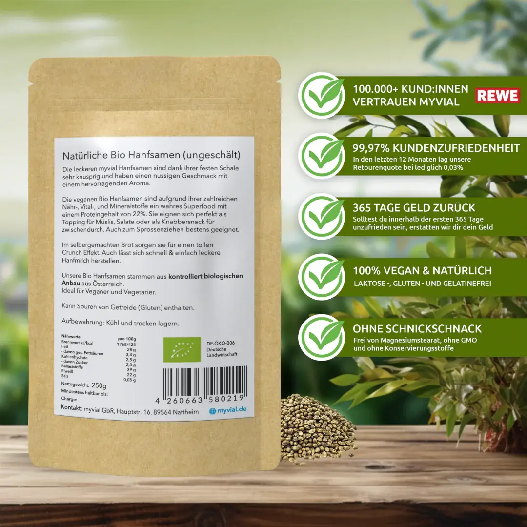 myvial - Vente Graines de plantes - Graines de chanvre biologiques non décortiquées4