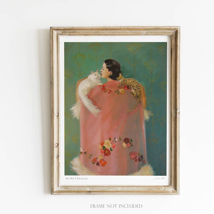 Miss Mink Art Print 8.5"x11" for wholesale by JANET HILL STUDIO