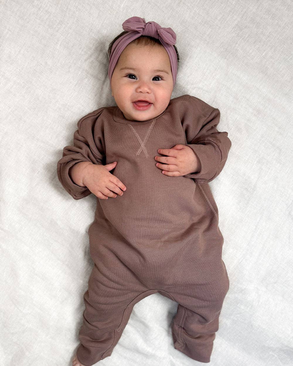 Babu - Wholesale Jumpsuit - Baby - Sweatshirt Onesie - Mocha1