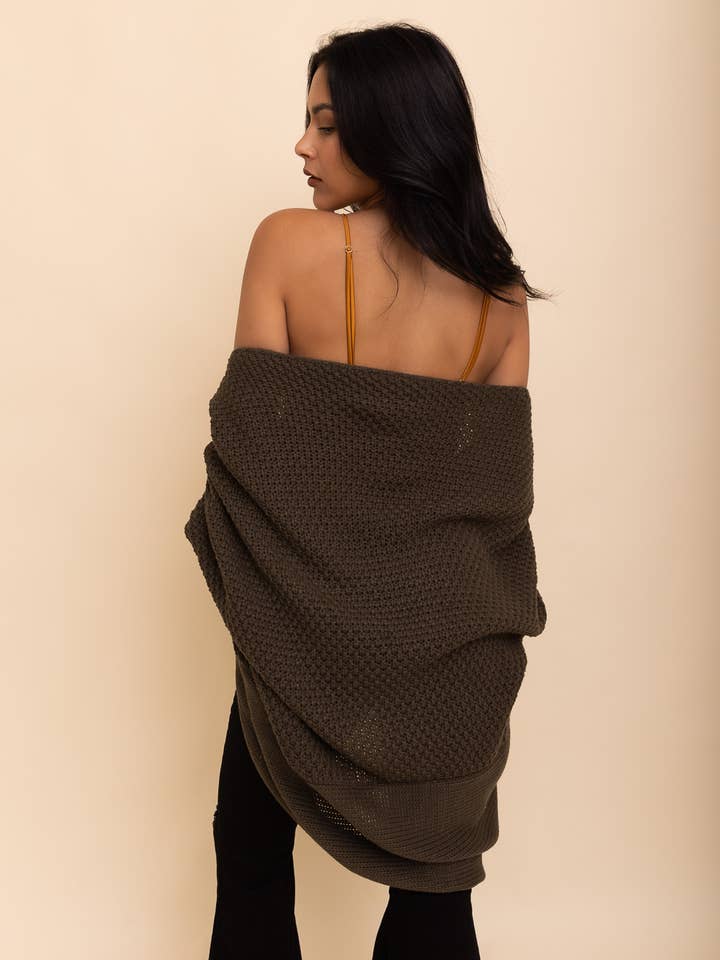 Leto Accessories - Wholesale Cardigan - Women's - Bat Sleeve Knit Cardigan π - High Sell Through3