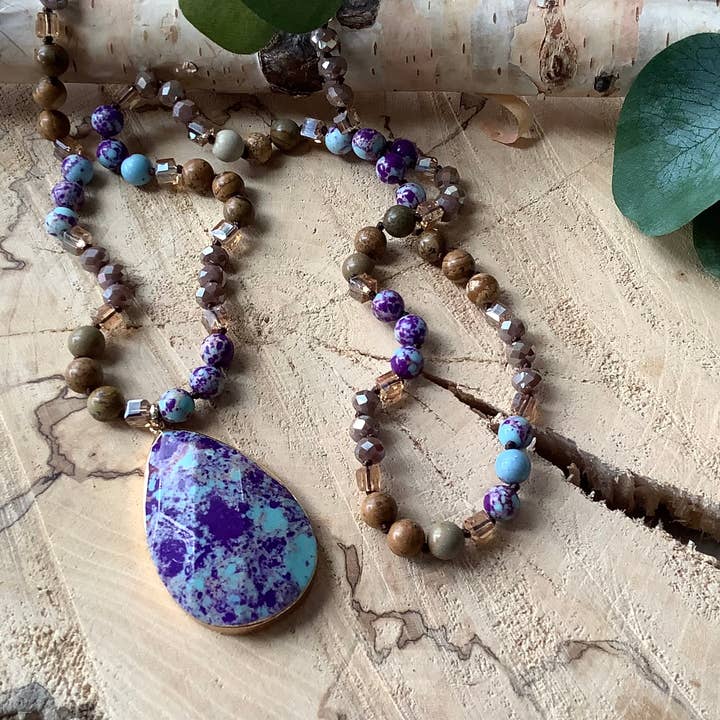 Beautiful Boundaries - Wholesale Pendant/Charm Necklace - Necklace, pendant boho jasper sea sediment necklace2