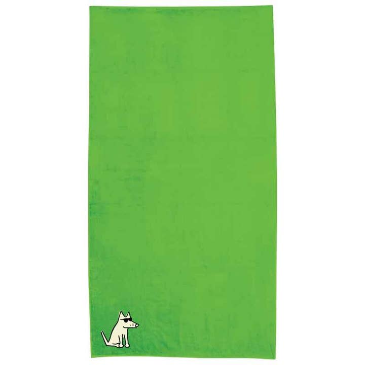 Lime Green Plush Oversized Beach Towel for wholesale by Teddy the Dog