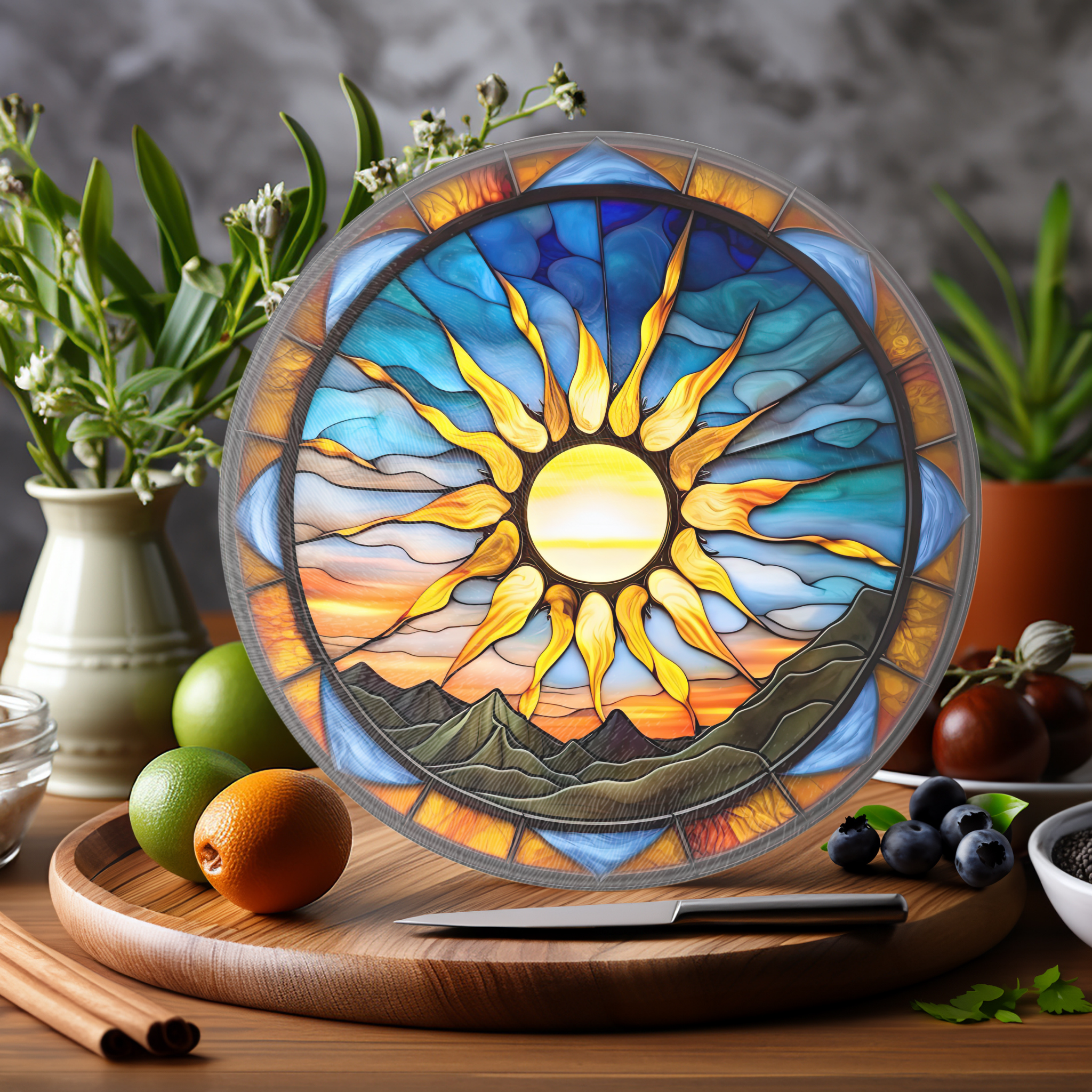 Fernville Creations - Wholesale Cutting Board - Tempered Glass Cutting Board: Sun Glass Charcuterie Tray9